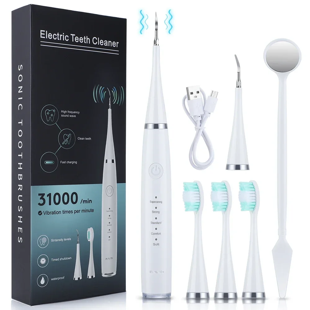 Teeth Whitening Products - Limpiador Dental Ultrasónico Recargable para Eliminar