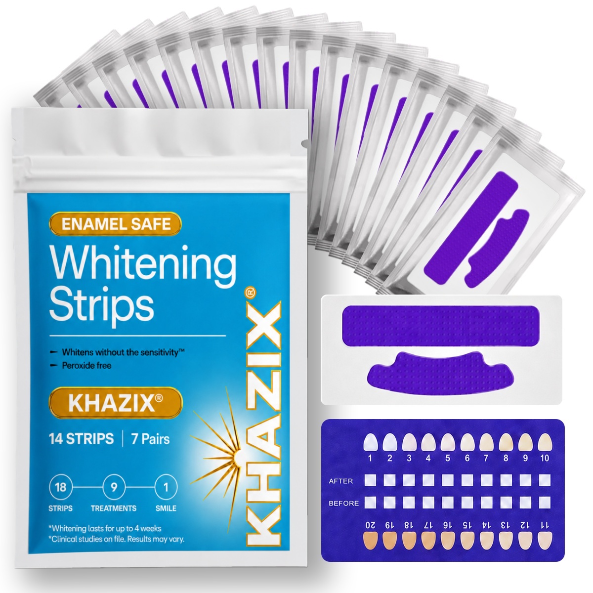 Teeth Whitening Street - 7 pares de tiras blanqueadoras de