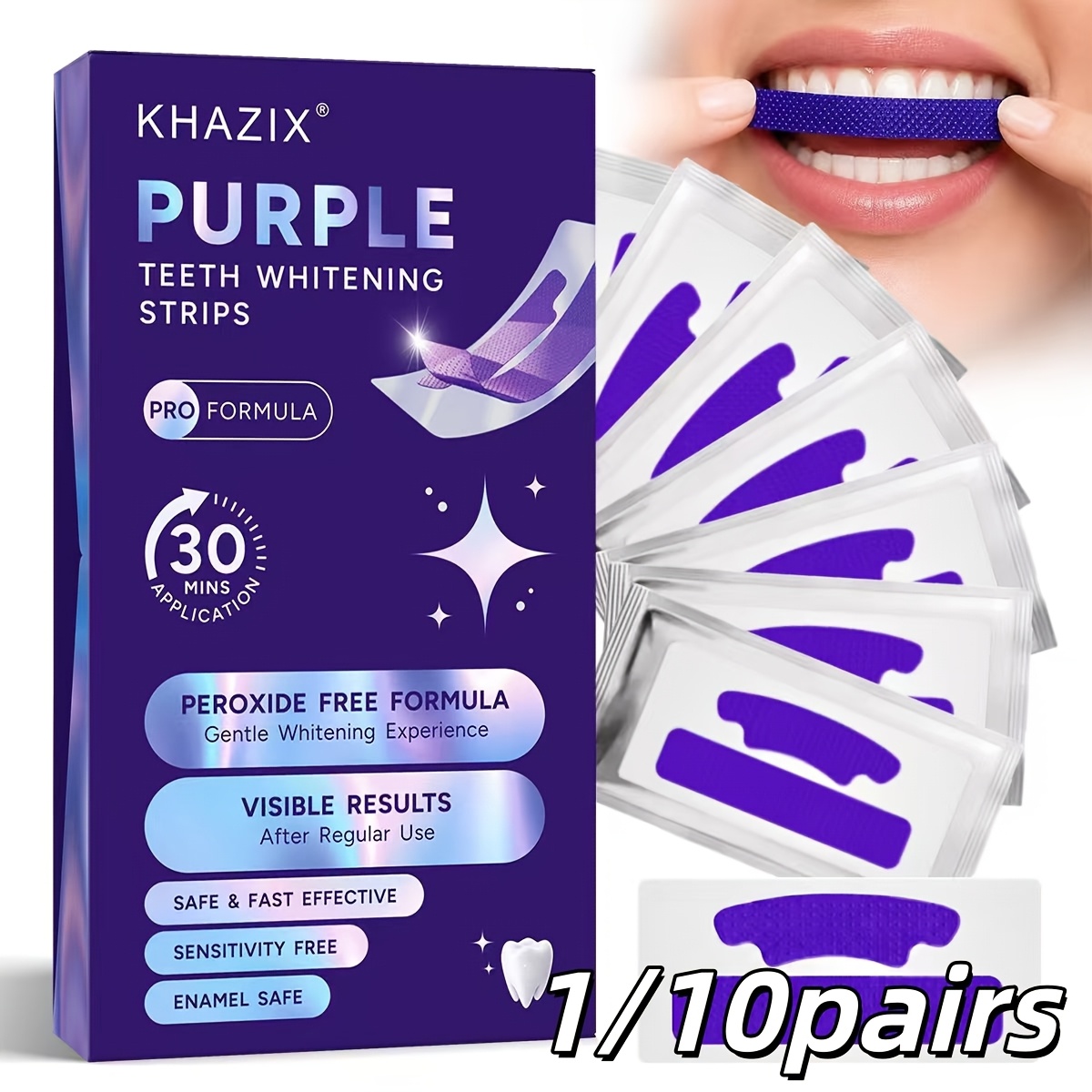Teeth Whitening Street - 1/10 pares de tiras blanqueadoras de