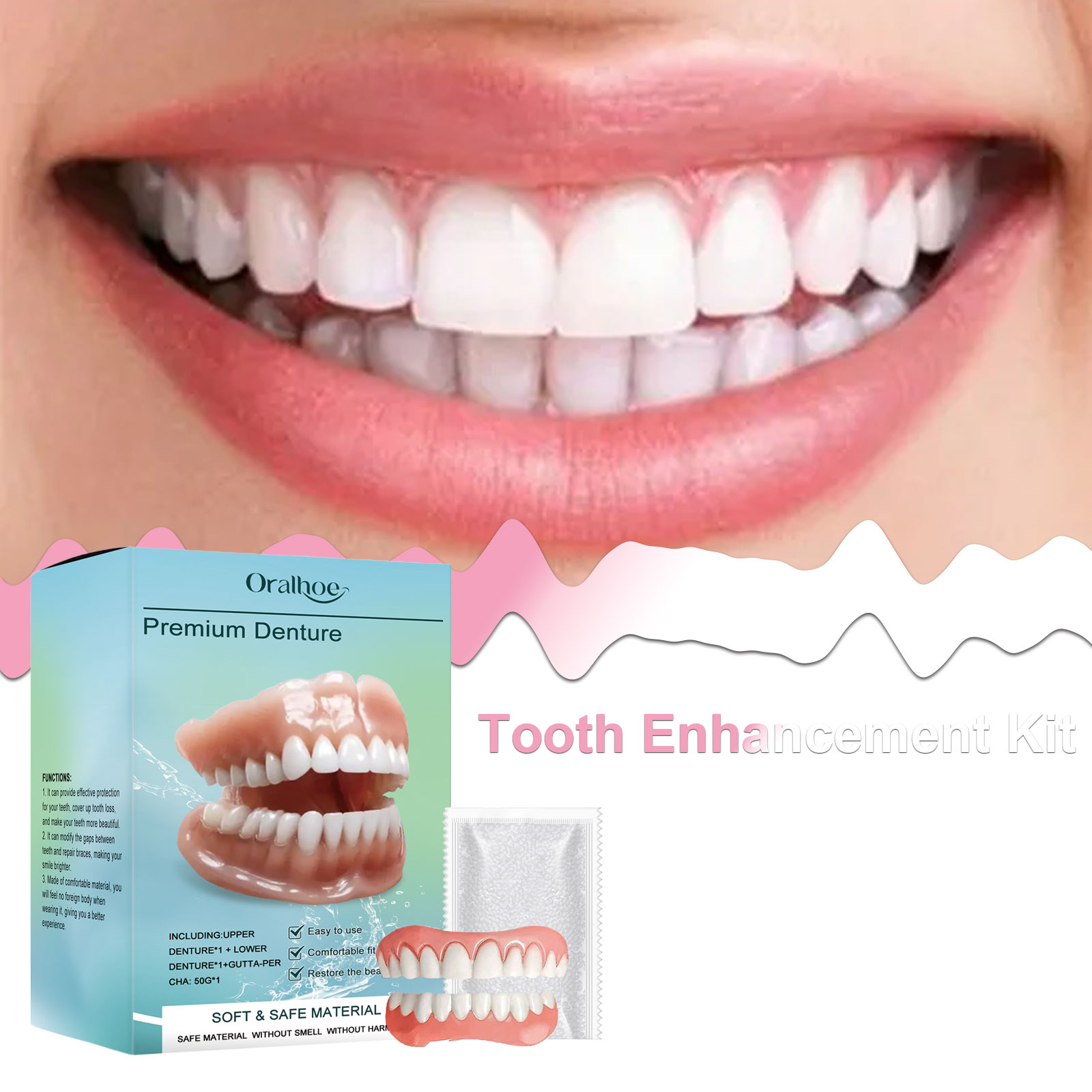 Teeth Whitening Mask - Kit de Decoración Dental Oralhoe, Material