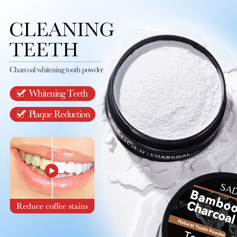 Polvo para blanquear los dient - Teeth Whitening Charcoal reseña y precio