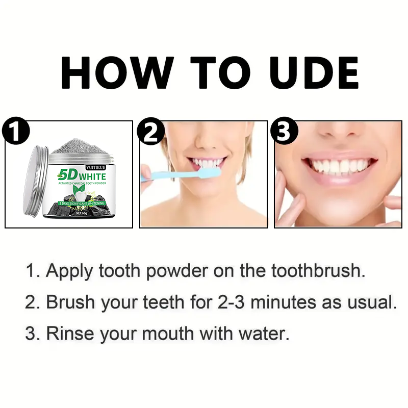 YUlTlKUE Polvo Dental de Carbó - Teeth Whitening Powder reseña y precio